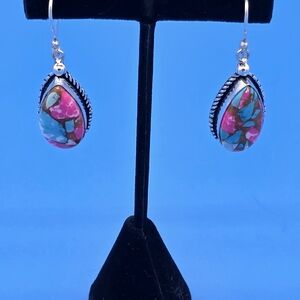 Earrings New Silver‎ Plated Mulicolor Jemstone item#0017